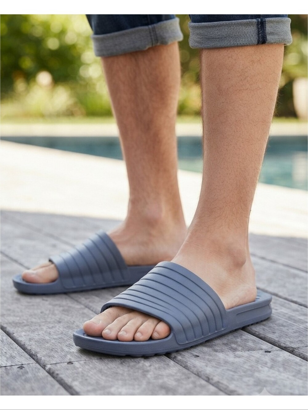 Athletic Works Tunnel Slide Sandals Blue Size 12